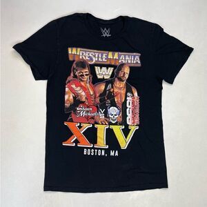 WWE XIV Boston Wrestle Mania Shawn Michaels Stone Cold T-shirt Women Small Black
